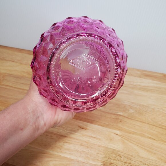 Lavander Round Vase Diamond Texture 9" Tall, 5" D Base, 4" D Top - Picture 4 of 6